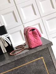 Chanel Mini Flap Bag Velvet Strass & Gold Tone Metal Pink - 18x13x7cm - 6
