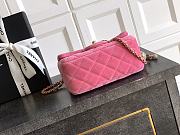 Chanel Mini Flap Bag Velvet Strass & Gold Tone Metal Pink - 18x13x7cm - 5