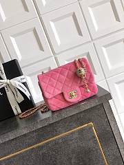 Chanel Mini Flap Bag Velvet Strass & Gold Tone Metal Pink - 18x13x7cm - 3