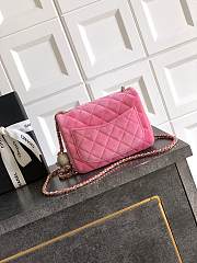 Chanel Mini Flap Bag Velvet Strass & Gold Tone Metal Pink - 18x13x7cm - 2