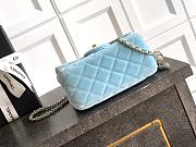 Chanel Mini Flap Bag Velvet Strass & Gold Tone Metal Blue - 18x13x7cm - 6