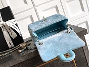 Chanel Mini Flap Bag Velvet Strass & Gold Tone Metal Blue - 18x13x7cm - 3