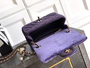 Chanel Mini Flap Bag Velvet Strass & Gold Tone Metal Purple - 18x13x7cm - 6