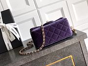 Chanel Mini Flap Bag Velvet Strass & Gold Tone Metal Purple - 18x13x7cm - 2
