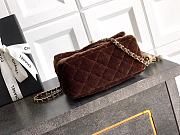 Chanel Mini Flap Bag Velvet Strass & Gold Tone Metal Dark Brown - 18x13x7cm - 5