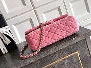 Chanel Small Classic Handbag Velvet & Gold Metal Pink - 23x14.5x6cm - 6