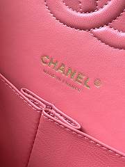 Chanel Small Classic Handbag Velvet & Gold Metal Pink - 23x14.5x6cm - 5
