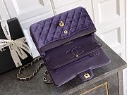 Chanel Small Classic Handbag Velvet & Gold Metal Purple - 23x14.5x6cm - 6