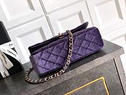 Chanel Small Classic Handbag Velvet & Gold Metal Purple - 23x14.5x6cm - 5