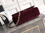 Chanel Small Classic Handbag Velvet & Gold Metal - 23x14.5x6cm - 2