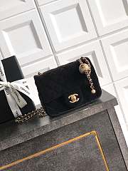 Chanel Mini Flap Bag Velvet Strass & Gold Tone Metal Black - 18x13x7cm - 1