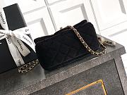 Chanel Mini Flap Bag Velvet Strass & Gold Tone Metal Black - 18x13x7cm - 6
