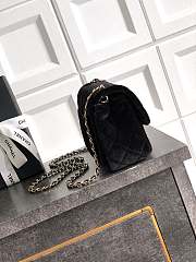 Chanel Mini Flap Bag Velvet Strass & Gold Tone Metal Black - 18x13x7cm - 4