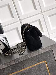 Chanel Mini Flap Bag Velvet Diamanté & Gold Tone Metal Black - 20x13x7cm - 5