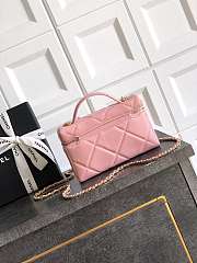 Chanel Vanity with Chain Grained Shiny Calfskin & Gold Tone Metal Pink - 19.5x17x5cm - 2