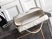 Chanel Vanity with Chain Grained Shiny Calfskin & Gold Tone Metal White - 19.5x17x5cm - 3
