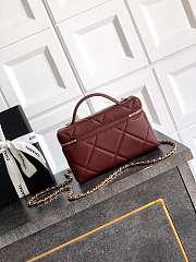 Chanel Vanity with Chain Grained Shiny Calfskin & Gold Tone Metal Burgundy - 19.5x17x5cm - 4