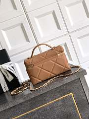 Chanel Vanity with Chain Grained Shiny Calfskin & Gold Tone Metal Brown - 19.5x17x5cm - 4