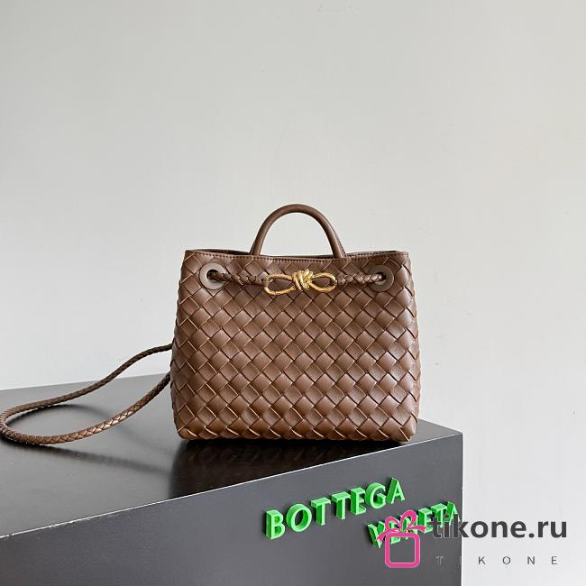 Bottega Veneta Small Andiamo Intrecciato Nocciola - 25x20x10cm - 1