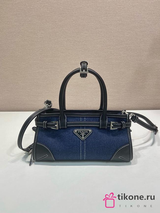 Prada Bonnie Denim Black Mini Handbag 1BA486 - 23.5x12x9cm - 1