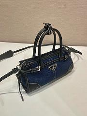 Prada Bonnie Denim Black Mini Handbag 1BA486 - 23.5x12x9cm - 4