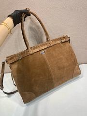Prada Bonnie Suede Tote Bag Brown 2VG128 - 50x36x17cm - 2