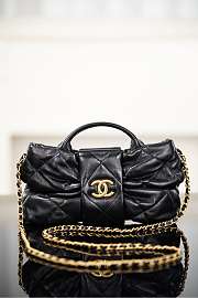 Chanel Mini Bow Bag Shiny Lambskin & Gold Tone Metal Black - 26x18x5cm - 1