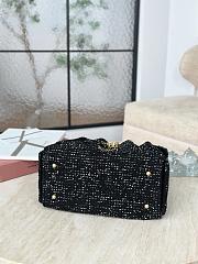 Chanel 25 Handbag Small Tweed Sequins Gold Tone Metal Black - 30x26x14cm - 3