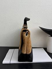 Chanel Large Flap Bag With Top Handle Suede Calfskin Shiny Lambskin & Gold Tone Metal Beige & Black - 29x18x8cm - 5