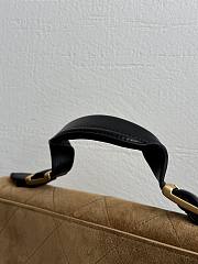 Chanel Large Flap Bag With Top Handle Suede Calfskin Shiny Lambskin & Gold Tone Metal Beige & Black - 29x18x8cm - 2