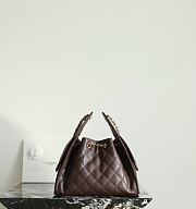 Chanel 25 Handbag Small Grained Calfskin Gold Tone Metal Dark Brown - 30x26x14cm - 2
