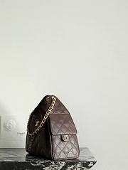 Chanel 25 Handbag Small Grained Calfskin Gold Tone Metal Dark Brown - 30x26x14cm - 4