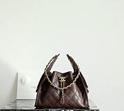 Chanel 25 Handbag Small Grained Calfskin Gold Tone Metal Dark Brown - 30x26x14cm - 5