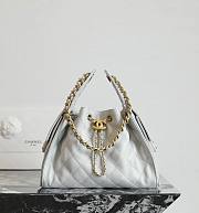 Chanel 25 Handbag Small Grained Calfskin Gold Tone Metal Gray - 30x26x14cm - 5