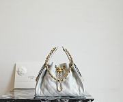 Chanel 25 Handbag Small Grained Calfskin Gold Tone Metal Gray - 30x26x14cm - 3