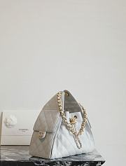 Chanel 25 Handbag Small Grained Calfskin Gold Tone Metal Gray - 30x26x14cm - 2