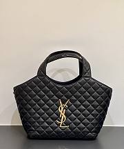 YSL Icare Medium In Quilted Nappa Black - 31x28x15cm - 1