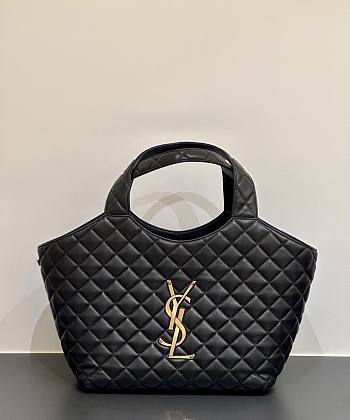 YSL Icare Medium In Quilted Nappa Black - 31x28x15cm
