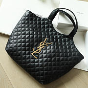 YSL Icare in Quilted Nappa Black - 37-55x43x5cm - 2