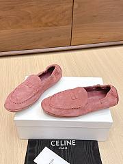 Celine Adam Loafer In Suede Calfskin Pink - 3