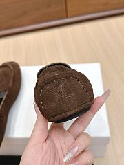 Celine Adam Loafer In Suede Calfskin Dark Brown - 6