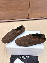 Celine Adam Loafer In Suede Calfskin Dark Brown - 5