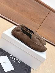 Celine Adam Loafer In Suede Calfskin Dark Brown - 4