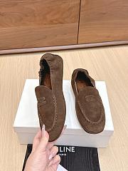 Celine Adam Loafer In Suede Calfskin Dark Brown - 2