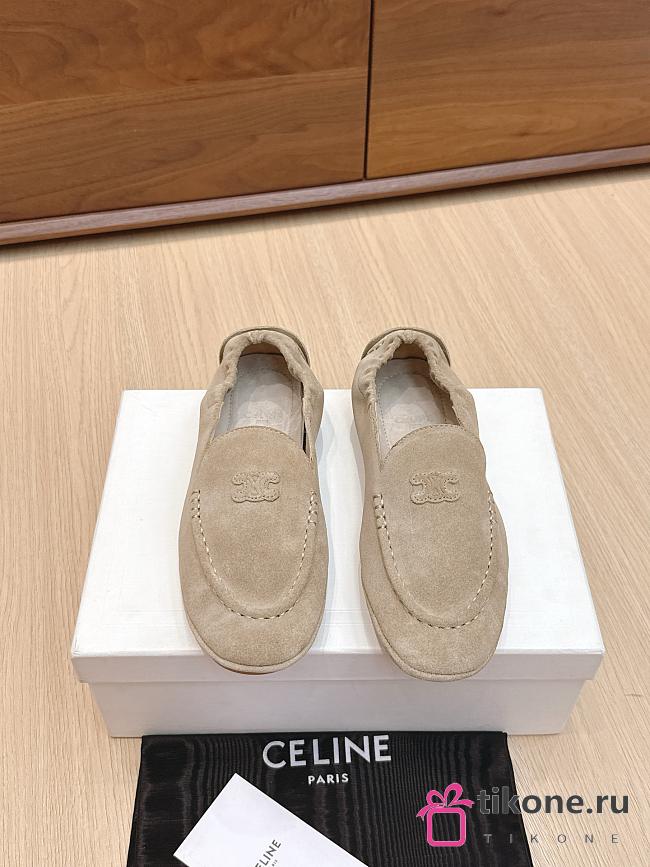 Celine Adam Loafer In Suede Calfskin Beige - 1