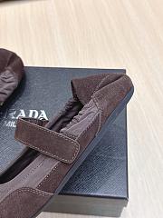 Prada Collapse Re-Nylon And Suede Ballerinas Coffee - 6