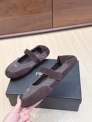 Prada Collapse Re-Nylon And Suede Ballerinas Coffee - 5