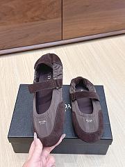 Prada Collapse Re-Nylon And Suede Ballerinas Coffee - 3