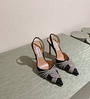  Aquazzura Gatsby Sling Satin 105 Black - 1