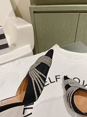  Aquazzura Gatsby Sling Satin 105 Black - 6